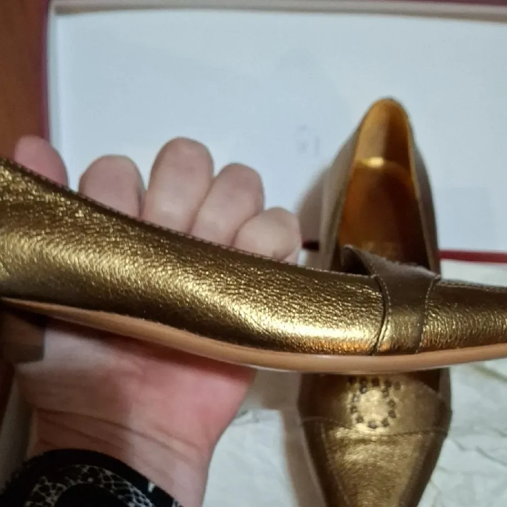 Salvatore Ferragamo Women's Metallic Gold Heels